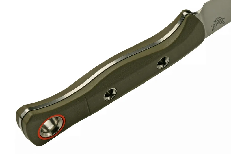Couteau Benchmade Meatcrafter 15500-3 lame 15,4cm manche ajouré en G10 vert + étui boltaron