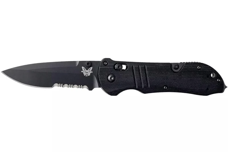 Couteau pliant Benchmade Tactical Triage 917SBK manche en G10 noir 12,4cm avec coupe ceinture