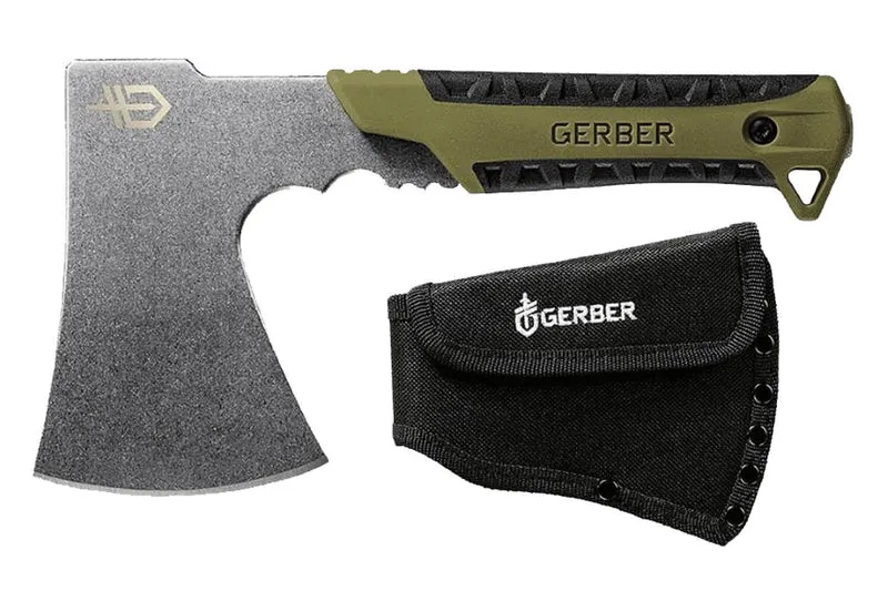 Hachette Gerber Pack Hatchet GE003482 manche en caoutchouc vert/noir 24,1cm + étui
