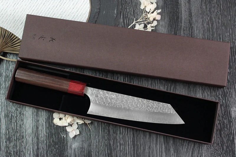 Couteau bunka japonais artisanal Yoshimi Kato Minamo SG2 Tsuchime 17cm