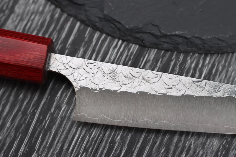 Couteau universel japonais artisanal Yoshimi Kato Minamo SG2 Tsuchime 12cm