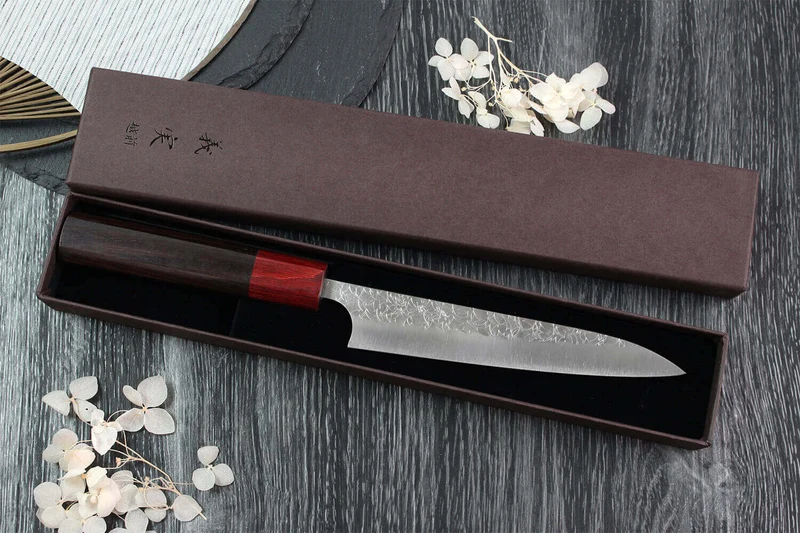 Couteau universel japonais artisanal Yoshimi Kato Minamo SG2 Tsuchime 14cm