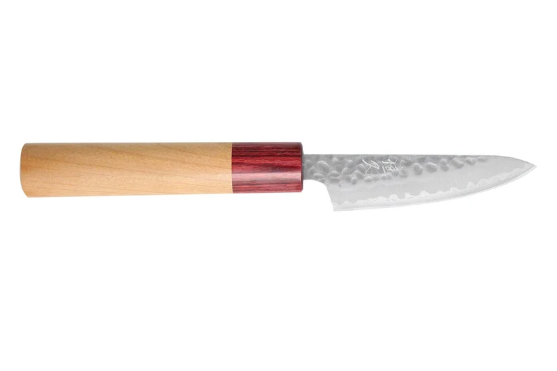 Couteau d'office japonais artisanal Tsunehisa Aogami Super martelé 8cm