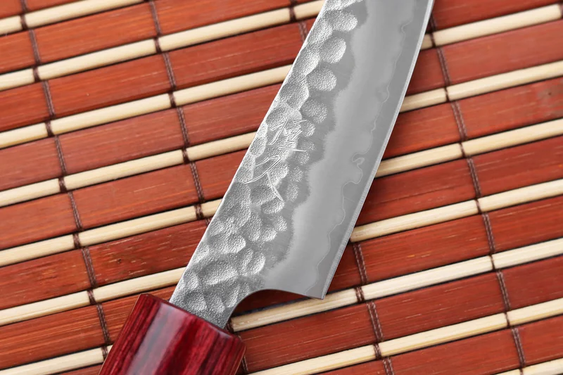 Couteau d'office japonais artisanal Tsunehisa Aogami Super martelé 8cm