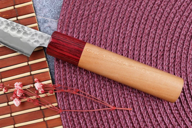 Couteau d'office japonais artisanal Tsunehisa Aogami Super martelé 8cm