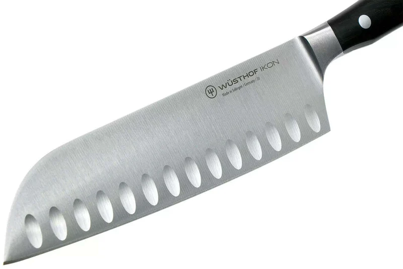 Couteau santoku Wüsthof Ikon forgé 17cm alvéolé en bois de grenadille