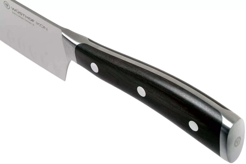 Couteau santoku Wüsthof Ikon forgé 17cm alvéolé en bois de grenadille