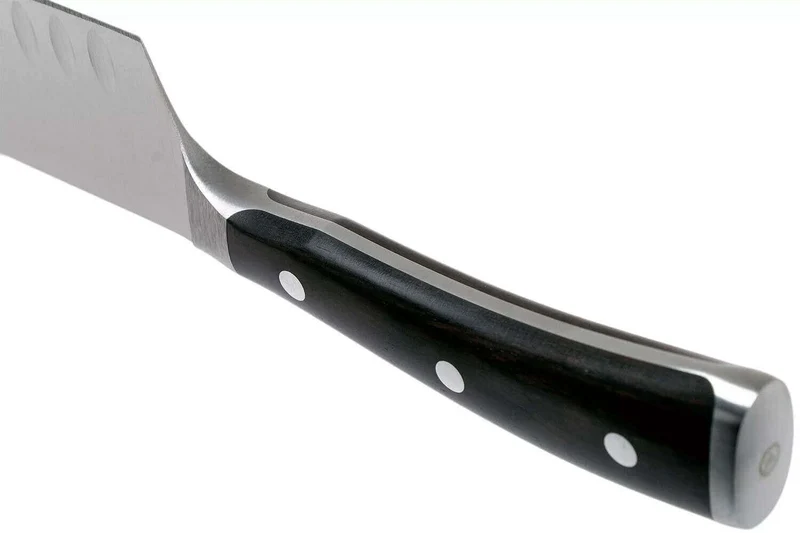 Couteau santoku Wüsthof Ikon forgé 17cm alvéolé en bois de grenadille