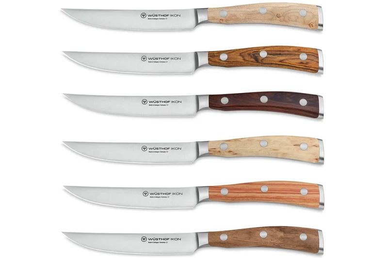 Coffret 6 couteaux à steak Wüsthof Ikon forgés 12cm avec pochette en cuir