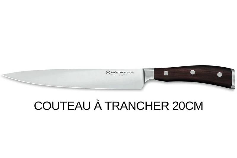 Coffret 3 couteaux Wüsthof Ikon forgés - office 9cm + tranchelard 20cm + chef 20cm