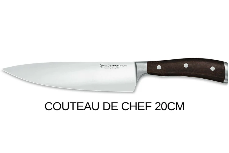 Coffret 3 couteaux Wüsthof Ikon forgés - office 9cm + tranchelard 20cm + chef 20cm