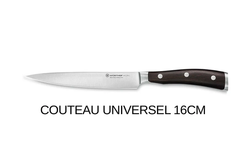 Bloc couteaux Wüsthof Ikon en frêne - 7 couteaux forgés et 2 accessoires
