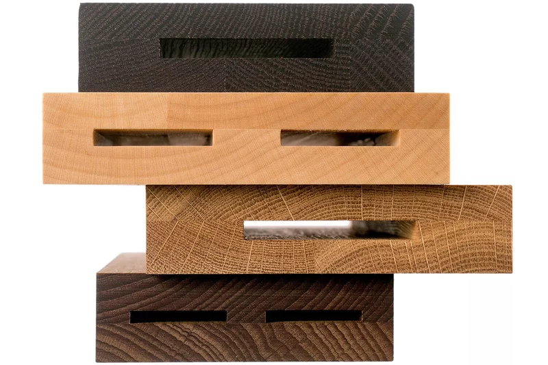 Bloc 6 couteaux forgés Wüsthof Crafter design en chêne, érable et hêtre