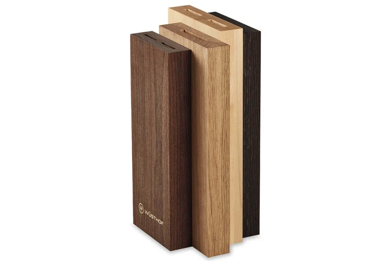 Bloc 2 couteaux forgés Wüsthof Crafter design en chêne, érable et hêtre