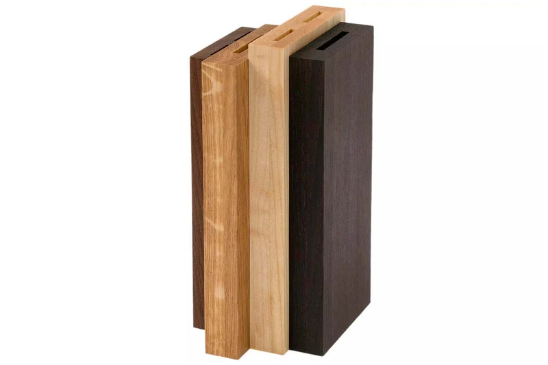 Bloc 2 couteaux forgés Wüsthof Crafter design en chêne, érable et hêtre