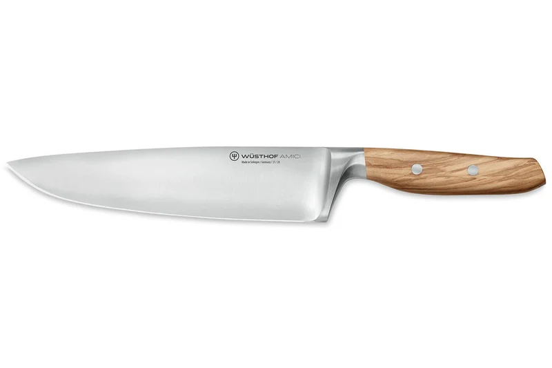 Couteau de chef Wüsthof Amici forgé 20cm en bois d'olivier