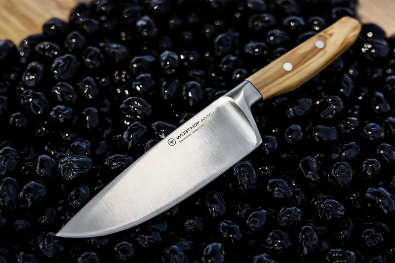 Couteau de chef Wüsthof Amici forgé 16cm en bois d'olivier