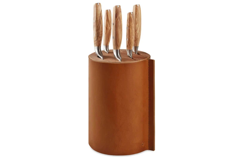 Bloc 5 couteaux forgés Wüsthof Amici en bois d'olivier