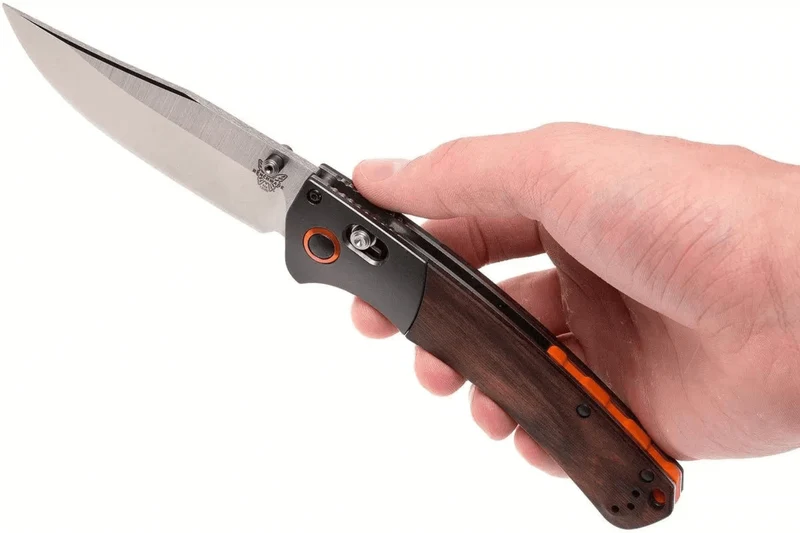 Couteau pliant Benchmade Crooked River 15080-2 manche bois 13,5cm