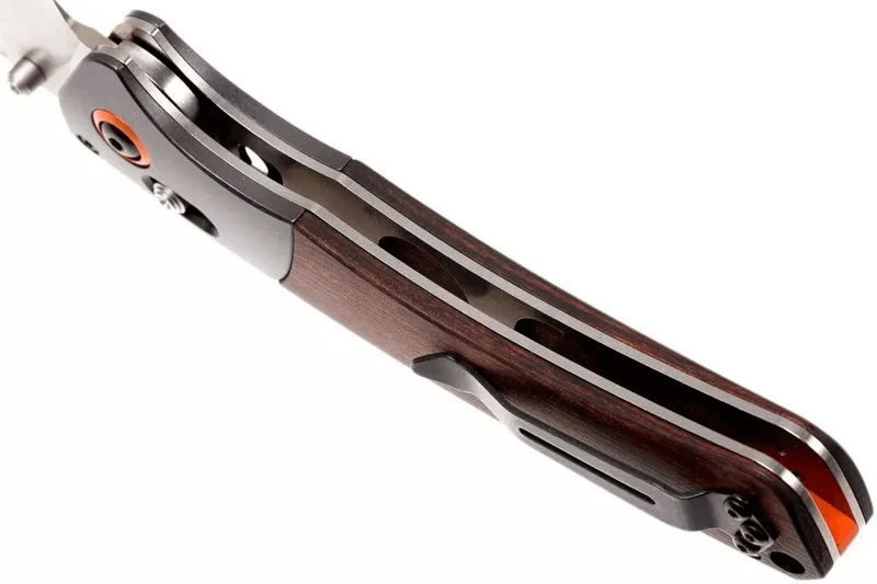 Couteau pliant Benchmade Crooked River 15080-2 manche bois 13,5cm