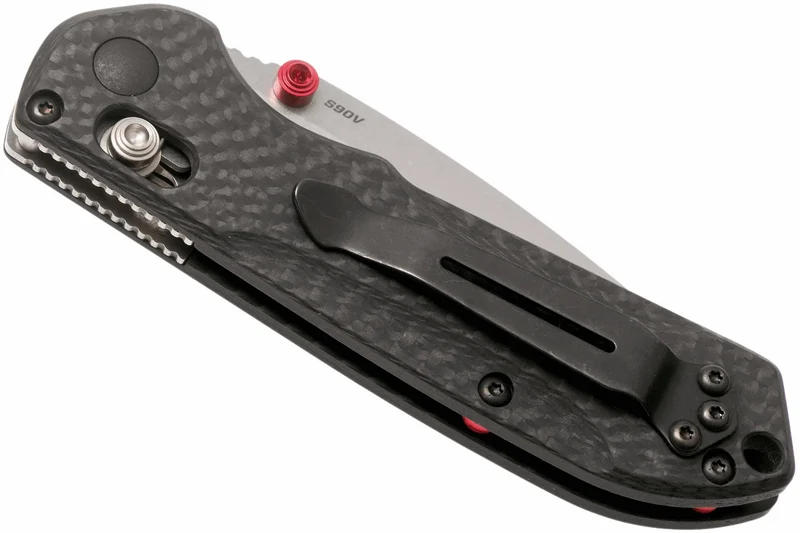 Couteau pliant Benchmade Mini Freek 565-1 manche fibre de carbone noir 10cm avec clip
