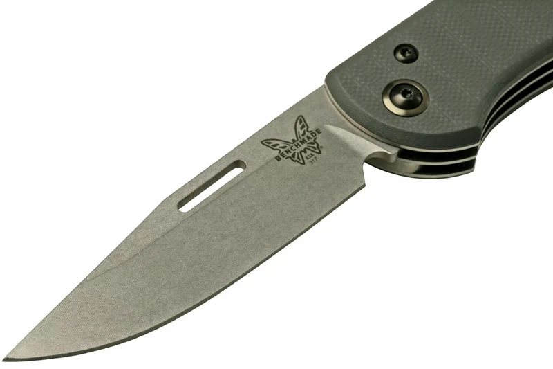 Couteau pliant multifonction Benchmade Weekender 317 double lame manche micarta/aluminium gris 9cm avec décapsuleur