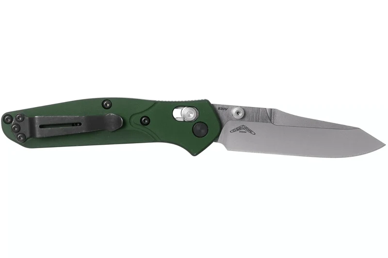 Couteau pliant Benchmade Mini Osborne 945 lame tanto manche aluminium anodisé vert 9cm