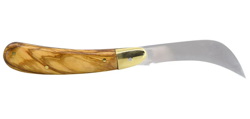 Couteau Serpette Allemande Bois D'olivier Chevalerias