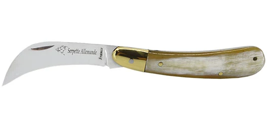 Couteau Serpette Corne pressée claire Chevalerias