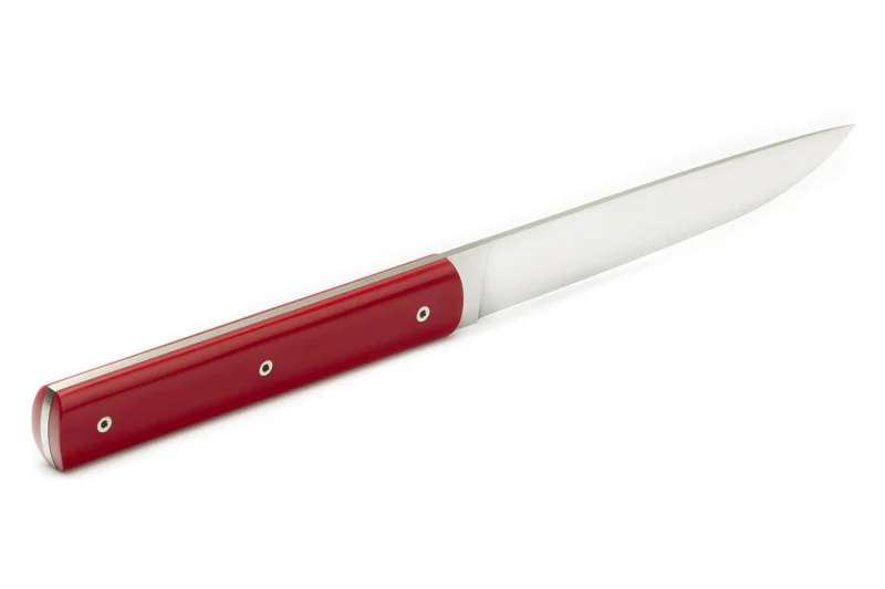 Coffret de 6 couteaux de table faits mains Perceval 888 rouge