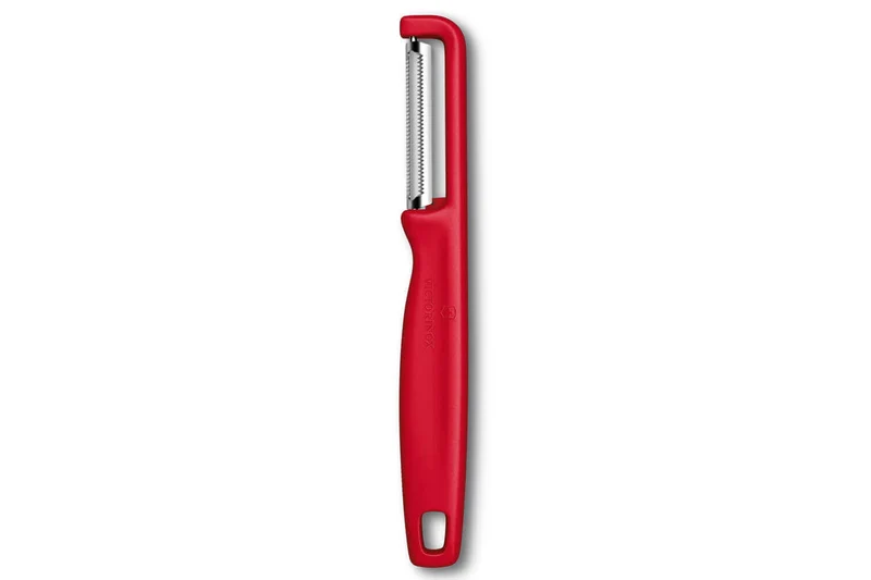 Eplucheur Victorinox Iota à lame dentée et manche rouge