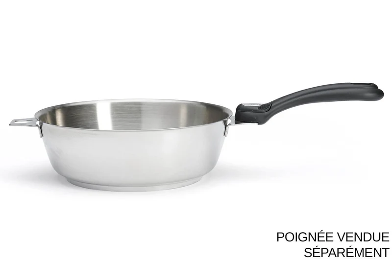 Sauteuse bombée De Buyer Milady Twisty 24cm en acier inoxydable