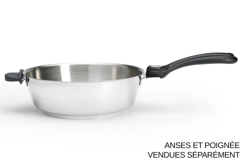 Sauteuse bombée De Buyer Milady Twisty 24cm en acier inoxydable