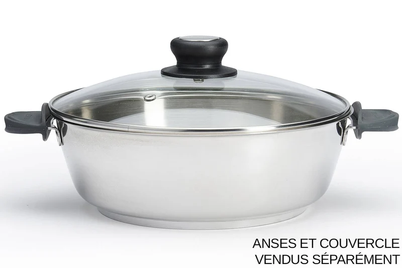 Sauteuse bombée De Buyer Milady Twisty 24cm en acier inoxydable