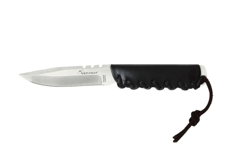 Couteau Wildsteer Baby Wild BWI0103 lame 9cm manche cuir noir + étui en cuir assorti