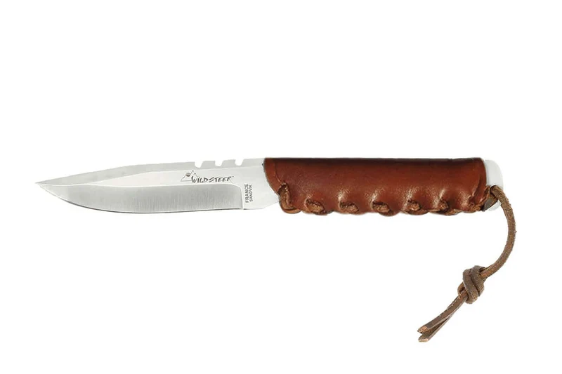Couteau Wildsteer Baby Wild BWI0102 lame 9cm manche cuir marron + étui en cuir assorti