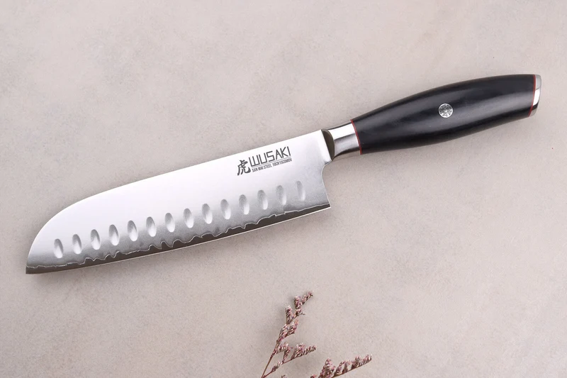 Couteau santoku 18cm Wusaki Fujiko Black 10CR