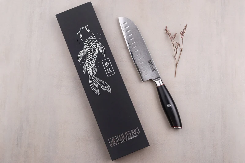 Couteau santoku 18cm Wusaki Fujiko Black 10CR