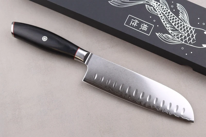 Couteau santoku 18cm Wusaki Fujiko Black 10CR