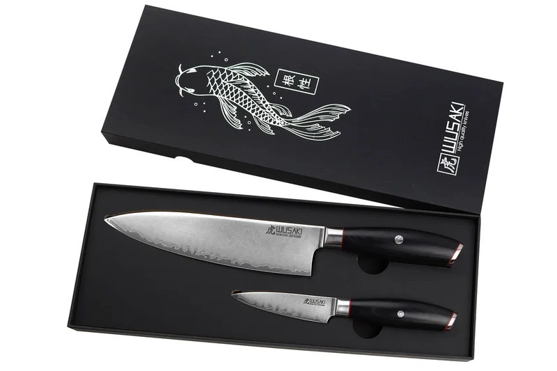 Coffret 2 couteaux Wusaki Fujiko Black 10CR Chef + Office