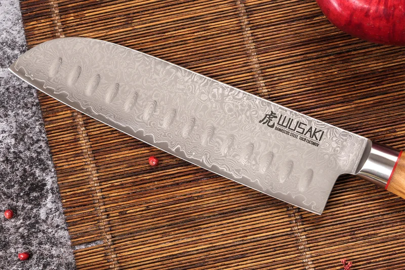 Couteau santoku 18cm Wusaki Fujiko 10CR damas
