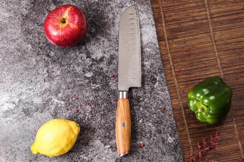 Couteau santoku 18cm Wusaki Fujiko 10CR damas