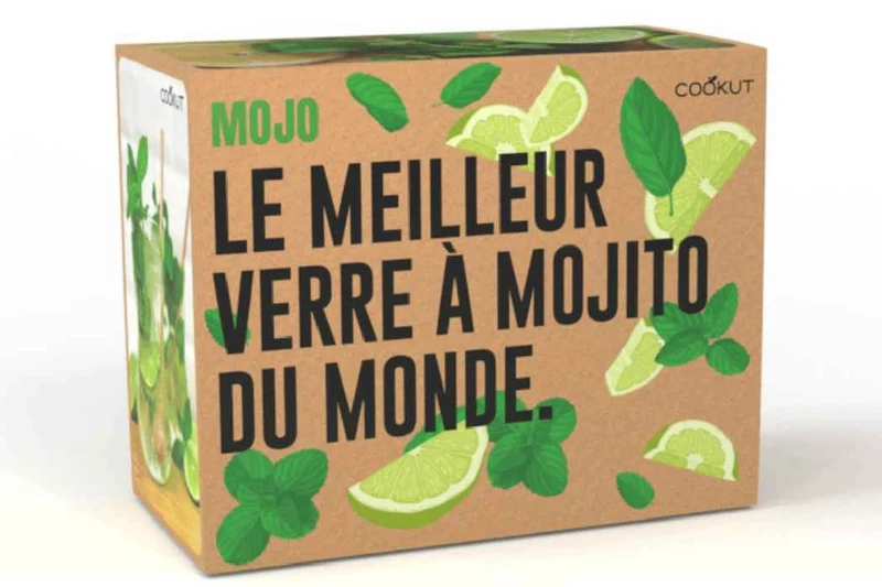 Coffret cadeau 2 verres à mojito Cookut Mojo + pilons mélangeur + livre de recettes