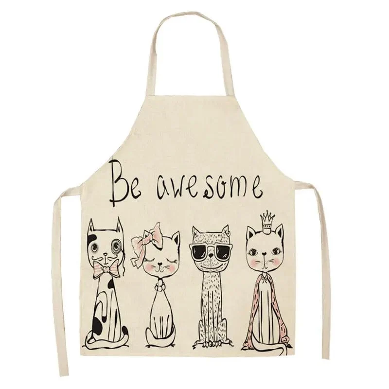 Tablier de Cuisine - Dessin de 2 Chats Amoureux