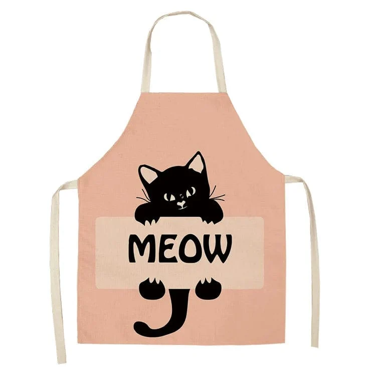 Tablier de Cuisine - Dessin de Chat noir Mystérieux