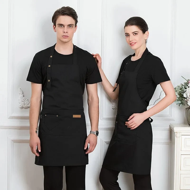 Tablier de Cuisine Confortable pour Femme/Homme - Polyester, Style Coréen