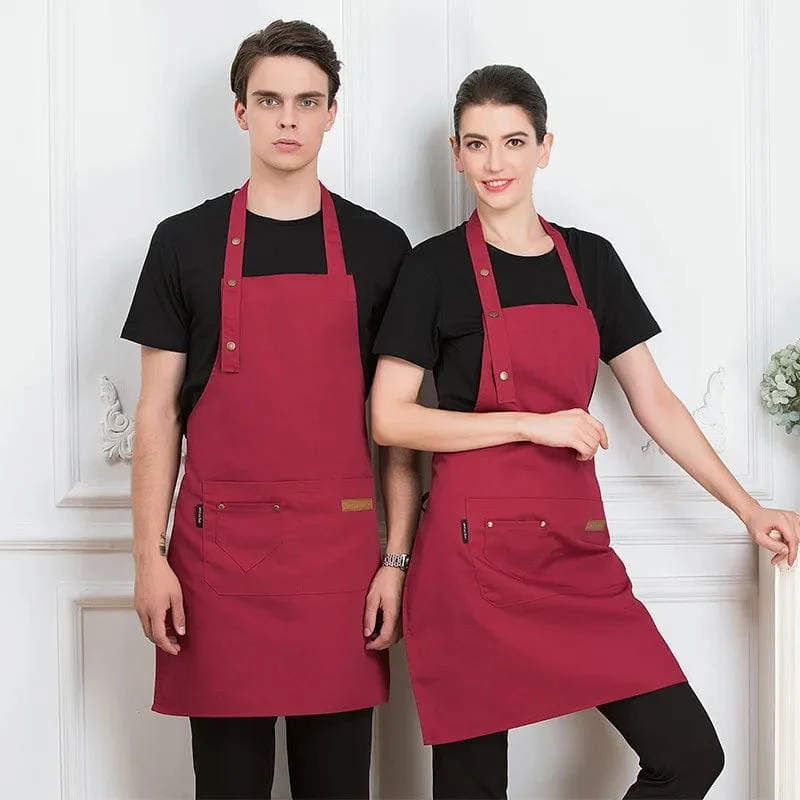 Tablier de Cuisine Confortable pour Femme/Homme - Polyester, Style Coréen