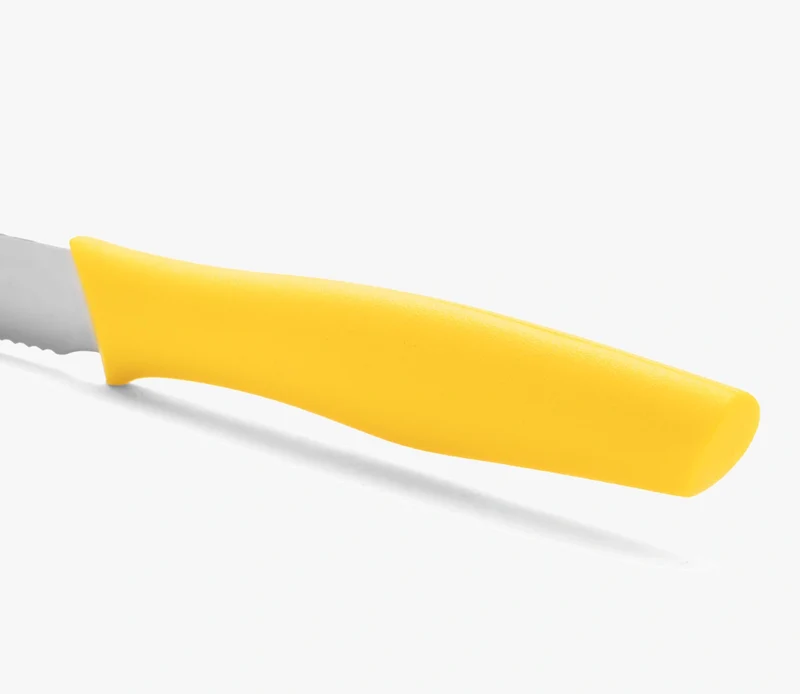 Cuchillo Mesa Color Amarillo Con Sierra Serie Nova 110 mm