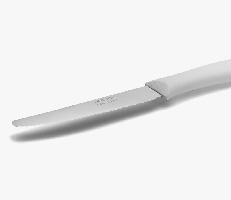 Cuchillo Mesa Color Blanco Filo Con Sierra Serie Nova 110 mm