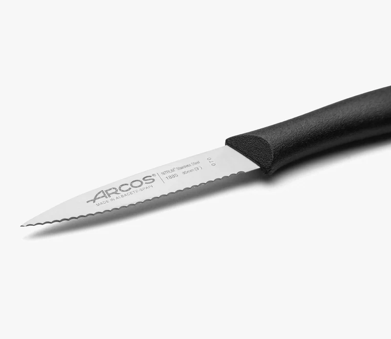 Cuchillo Mondador Color Negro con Sierra Serie Nova 85 mm